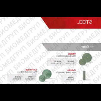 Полир STEEL Обработка NiCrсплавов и сплавов драг/мет. 1шт. Reddish Stone C12B1N 6 мм х 23 мм Зеленый Цилиндр