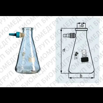 Колба Бунзена, 500 мл, горловина 34 мм, со пластиковым отводом, 10 шт./уп., DWK Life Sciences Duran, Wheaton, Kimble, 212044453