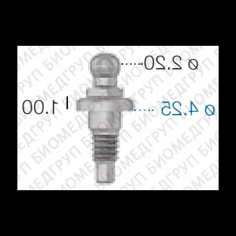 Аттачмент сферический, прямой, SwedenMartina 3.8 мм х 1 мм AAS3801