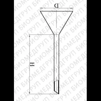 Воронка лабораторная с длинным стеблем, стекло, d 36 мм, h 150 мм, Россия, 1800