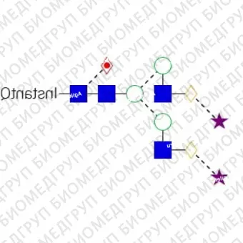 AdvanceBio InstantQ G2FS2 2,3 / FA2G2S32 Стандарт Nгликанов ранее ProZyme. Nгликан ди2,3сиалилированный, галактозилированный двухантенный Nгликан, ядро которого замещено фукозой, меченный InstantQ для использования в качестве качественног