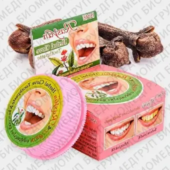 Отбеливающая травяная зубная паста Rasyan с гвоздикой и кокосом 25 г