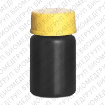 Флакон, 4 мл, круглый, крышка винтовая желтая, черный ПЭВП, Россия, BM04А