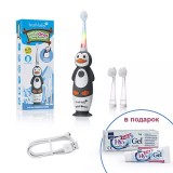 Brush-Baby Sonic WildOnes звуковая зубная щетка Пингвин 0-10 лет + Подарок (детский гель для лечения стоматита)